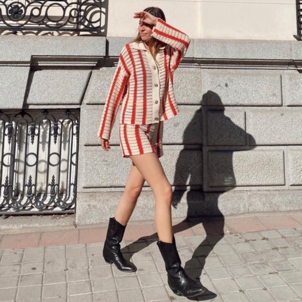 NWT Zara open knit jacket and shorts set - Picture 13 of 16